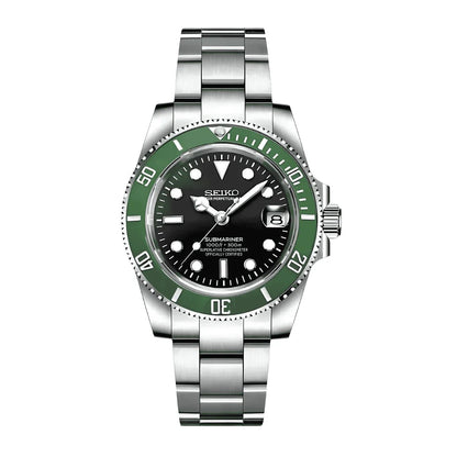 Seiko Submariner Mod Starbucks Green Bezel - by Timelab Mods