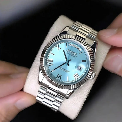 Seiko DayDate Mod jégkék római számlap