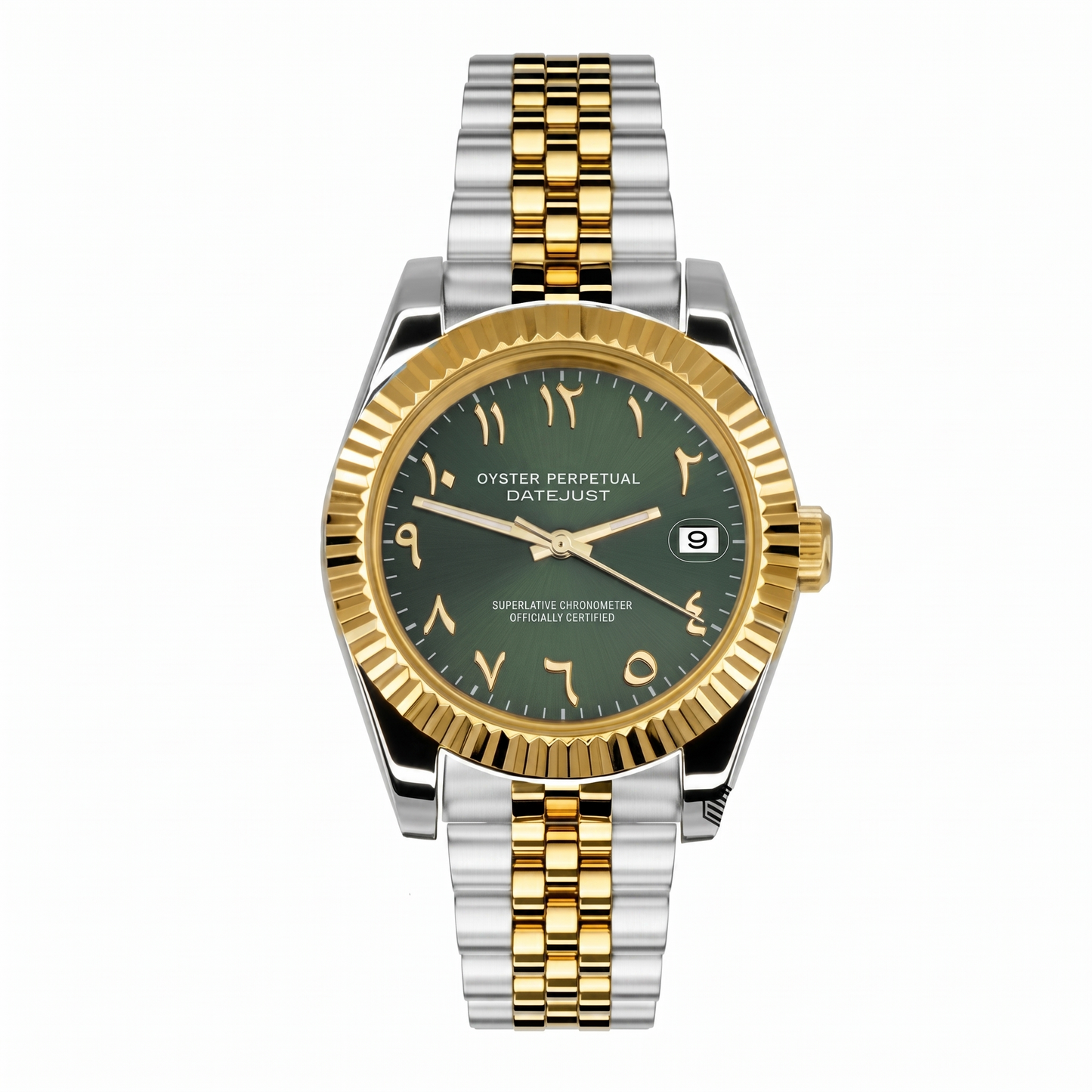 Datejust Mod – Olive Gold Arabic Dial