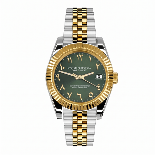 Datejust Mod – Olive Gold Arabic Dial